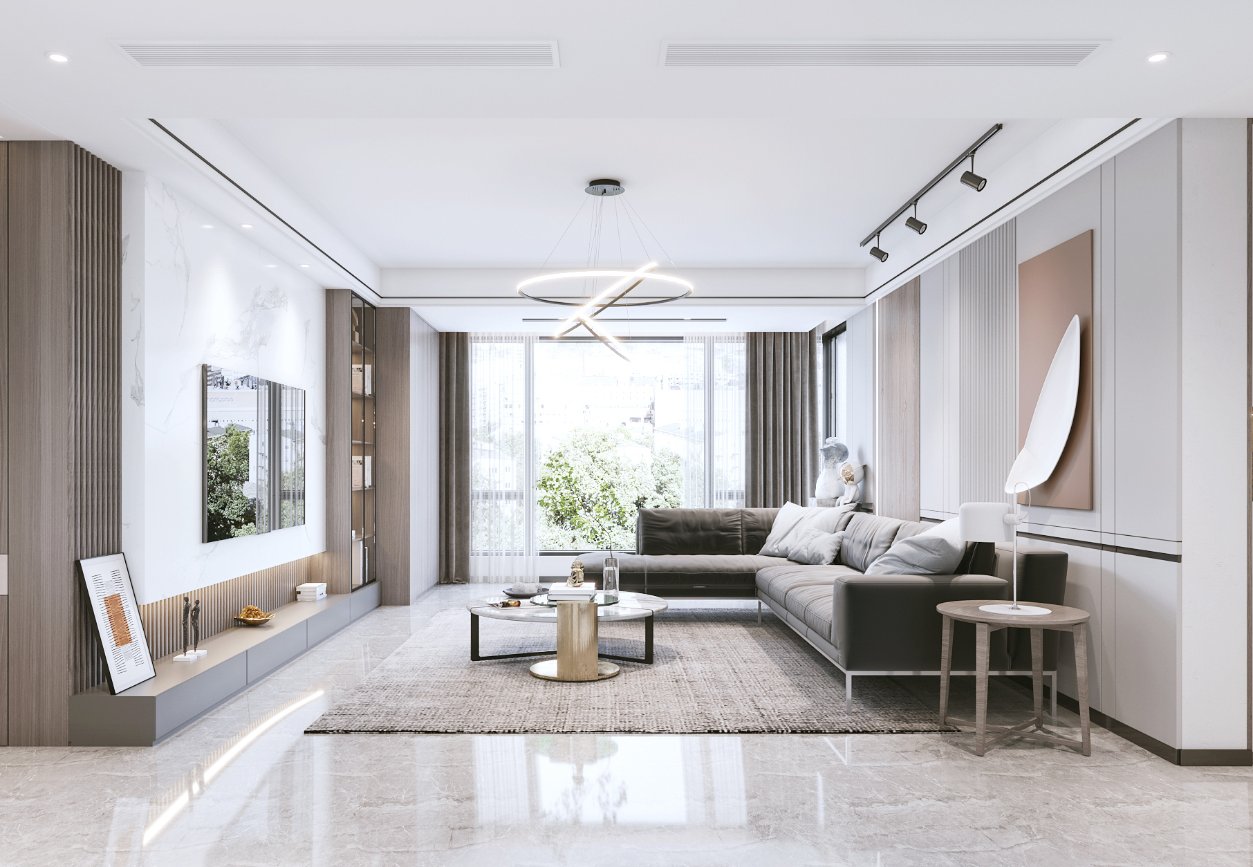 世茂璀璨泱颂-140㎡-现代风格-装修效果图