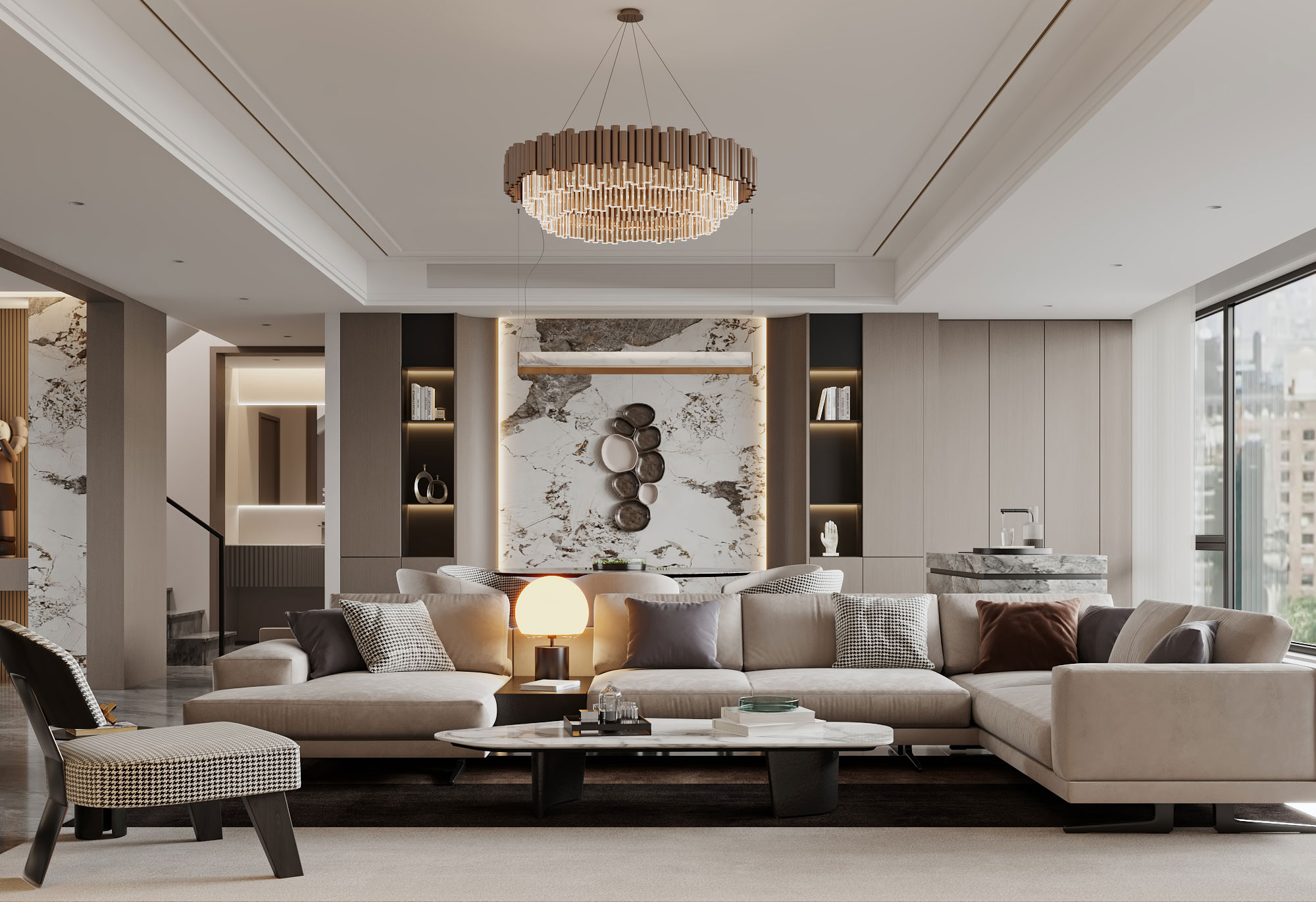 世茂璀璨-280㎡-意式极简-装修实景