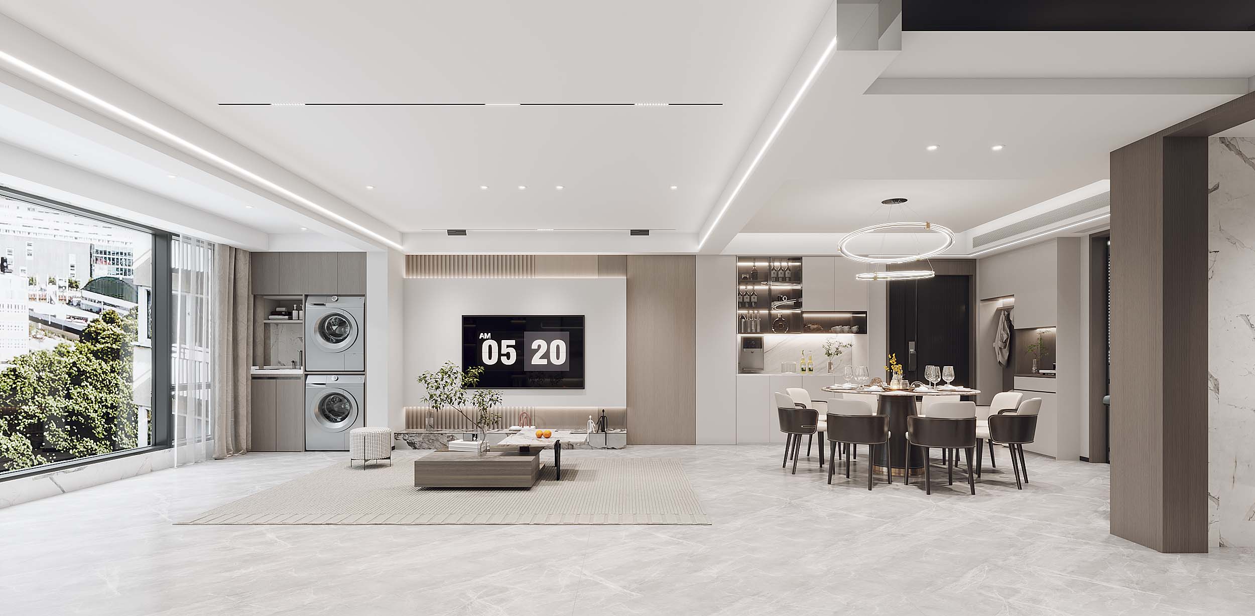 世茂璀璨-186㎡-现代简约风格-装修实景