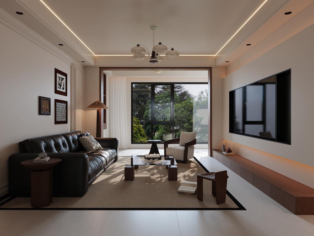 金通桃花源-143㎡-现代中古风格-装修实景