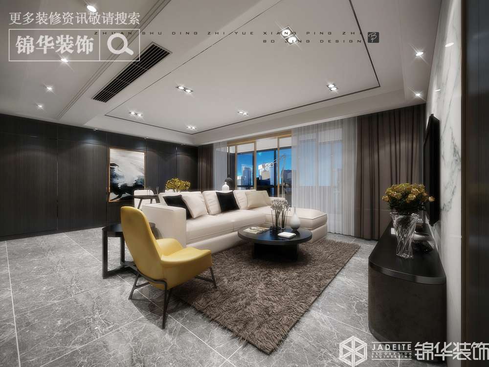 金辉尊域110平现代简约风格实景图