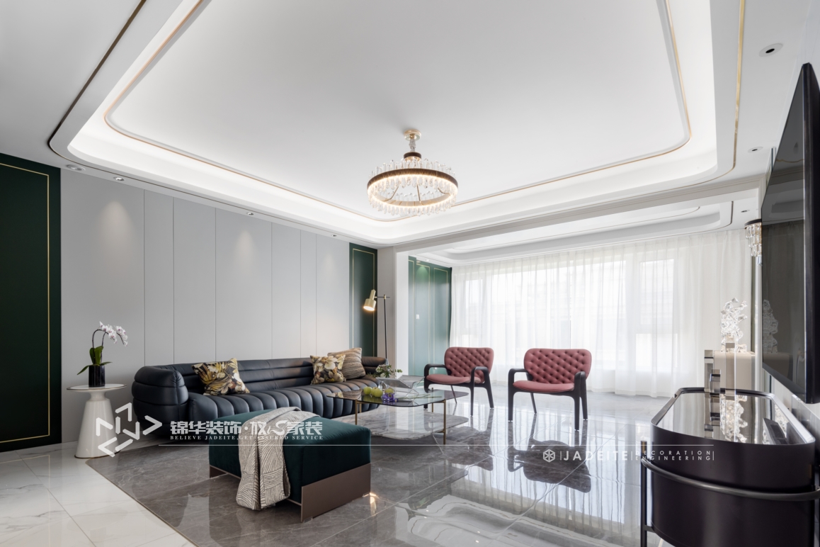 现代风格-凤凰汇紫园-大户型-320㎡-装修实景效果图