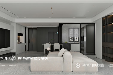 现代极简-万科聚珑东方-三室两厅-140㎡装修实景效果图