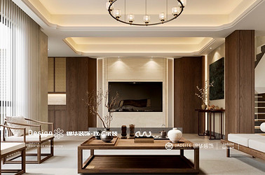 宋式美学-朗达壹号院-别墅-470㎡装修实景效果图