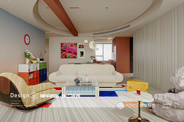 多巴胺风格-晓风印月-四室两厅-150㎡装修实景效果图